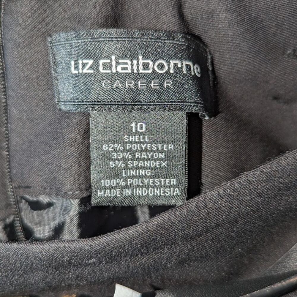 Liz Claiborne Career Skirt with Belt Black Women's Size 10 - Picture 2 of 6